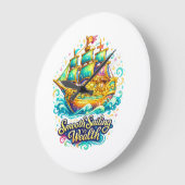 Wandklok 'Smooth Sailing Wealth' (Hoek)