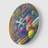Wandklok Space Race met cijfers (Hoek)