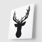 Wandklok - Stag Deer Head Black en White (Hoek)