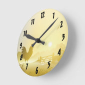 Wandklok Sunny Morning Boerderij Country Rustic Su (Hoek)