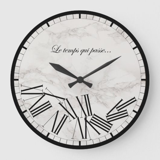 Wandklok - Tijdstip...Marmeren effect (Voorkant)