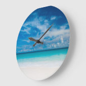 Wandklok - Tropisch strand (groot) (Hoek)
