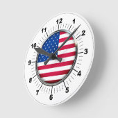 Wandklok, USA 8" Rond Acryl Ronde Klok (Hoek)
