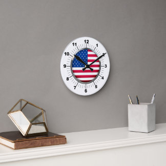 Wandklok, USA 8" Rond Acryl Ronde Klok