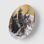wandklok van de Schattigee Kittens (Hoek)
