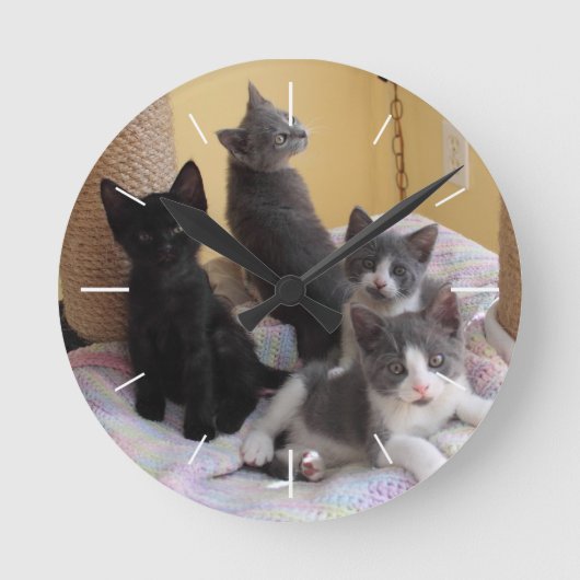wandklok van de Schattigee Kittens (Voorkant)
