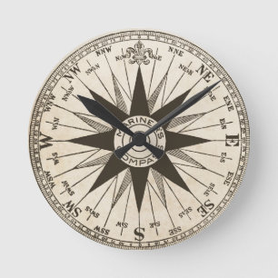 wandklok van het Roos Compass