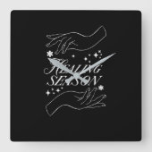 Wandklok | Vierkant Zwart Minimalistisch Ontwerp (Voorkant)