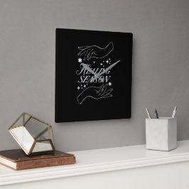 Wandklok | Vierkant Zwart Minimalistisch Ontwerp