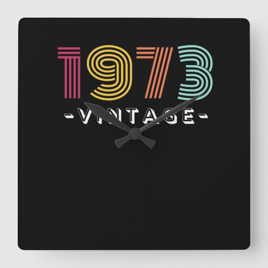 Wandklok Vierkante Vintage 1973 (Voorkant)