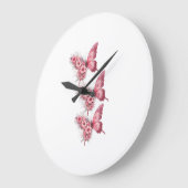 Wandklok Vlinders Roze & Bloemen – Design F (Hoek)