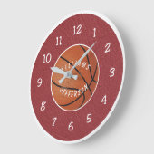 Wandklok voor basketbalfan personaliseer (Hoek)