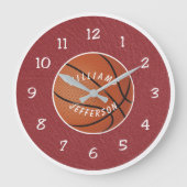 Wandklok voor basketbalfan personaliseer (Voorkant)