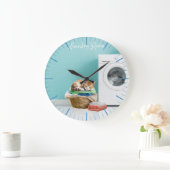 Wandklok, wasruimte met kat grote klok (Huis)