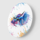 Wandklok - Waterverf serie: Betta Fish (Hoek)