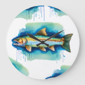 Wandklok - Waterverf serie: Forel/Zalm (Voorkant)