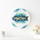 Wandklok - Waterverf serie: Forel/Zalm (Huis)