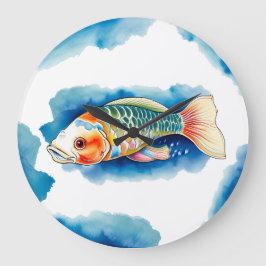 Wandklok - Waterverf serie: Koi Fish