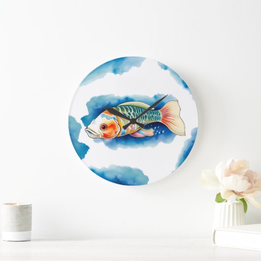 Wandklok - Waterverf serie: Koi Fish (Huis)