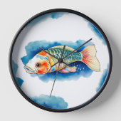 Wandklok - Waterverf serie: Koi Fish (Voorkant)
