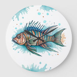 Wandklok - Waterverf Serie: Lionfish