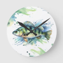 Wandklok - Waterverf Serie: Perch