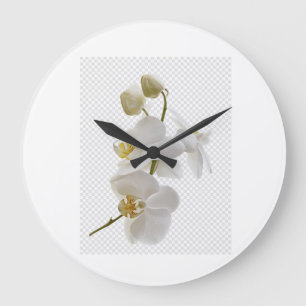 Wandklok Witte Bloemen – Bloemige Elegantie 