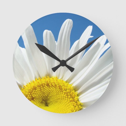 Wandklok Witte Madelief bloem Ontwerper op maat (Voorkant)