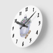 Wandklok Zomer Land Bruiloft Rustieke Watercolo (Hoek)