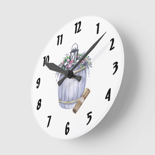 Wandklok Zomer Land Bruiloft Rustieke Watercolo (Hoek)