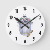 Wandklok Zomer Land Bruiloft Rustieke Watercolo (Voorkant)