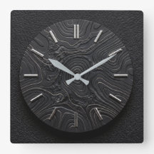 Wandklok Zwart Basalt + Zilveren Wijzerplaat