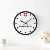 Wandklok Zwitsers Design Nooit een seconde te laat (Huis)