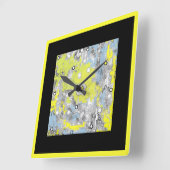 Wandklokken Square Yellow Blue Black (Hoek)