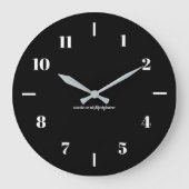 Wandklokken - Wit op zwarte achtergrond Design2 (Voorkant)