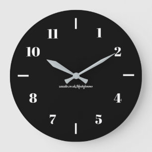 Wandklokken - Wit op zwarte achtergrond Design2