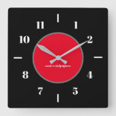 Wandklokken - Zwarte Achtergrond Rood Cirkel Moder (Voorkant)