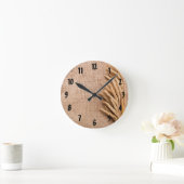 Wandklokklok Wheat on Burlap Sack country veraf Ronde Klok (Huis)