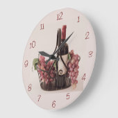 Wandklokmandje met wijn en druiven optioneel. 2 grote klok (Hoek)