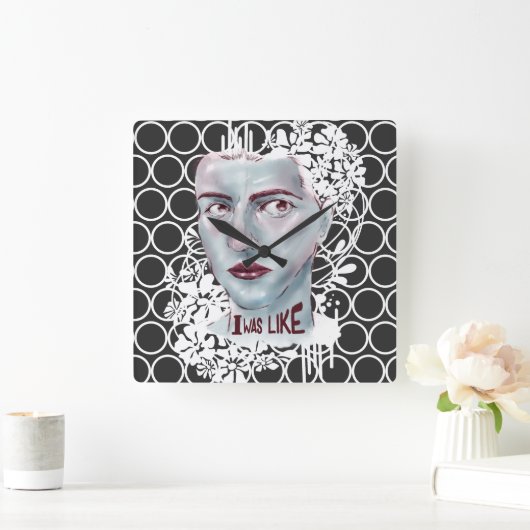 Wandklokplein Ik was als omcirkeld Vierkante Klok (Huis)