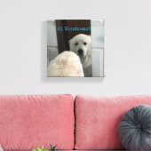 Wandkunst hond in spiegel canvas afdruk (Insitu (Woonkamer))