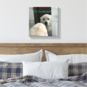 Wandkunst hond in spiegel canvas afdruk (Insitu (Slaapkamer))
