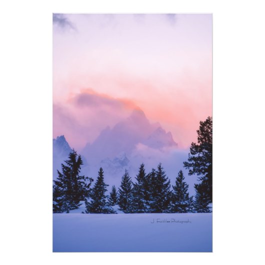 Wandkunst Teton Winter Sunrise Print Foto Afdruk (Voorkant)