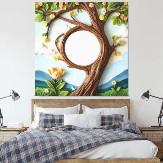 Wandkunst voor klok canvas afdruk (Insitu (Slaapkamer))
