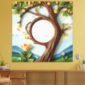 Wandkunst voor klok canvas afdruk (Insitu (Woonkamer))