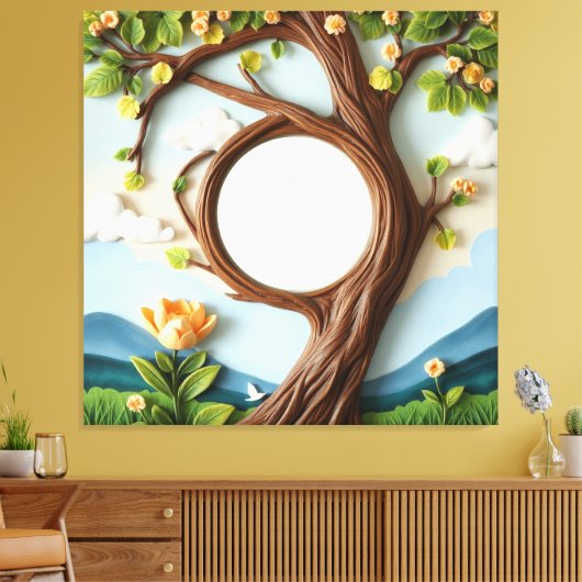 Wandkunst voor klok canvas afdruk (Insitu (Woonkamer))