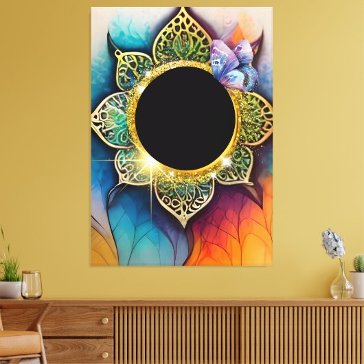 Wandkunst voor klok canvas afdruk (Insitu (Woonkamer))