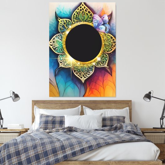 Wandkunst voor klok canvas afdruk (Insitu (Slaapkamer))