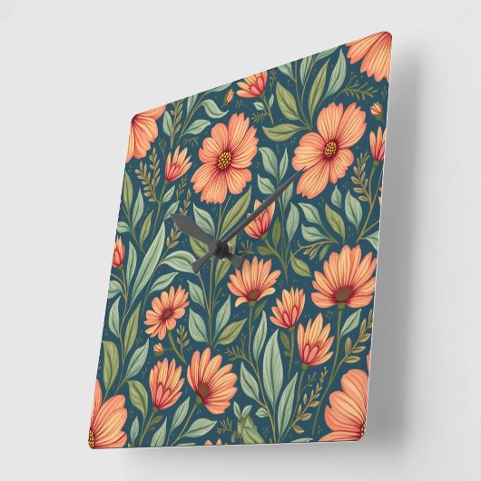 Wandkunstklokken Vierkante Klok (Hoek)