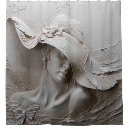 wandmuur3d-illusie 3d, achtergrond, kunst, muursch douchegordijn (Voorkant)